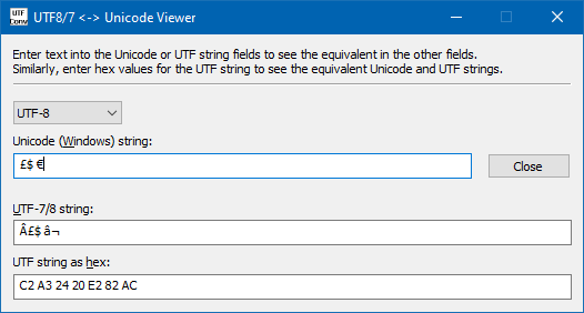 UTF-8/7 Converter