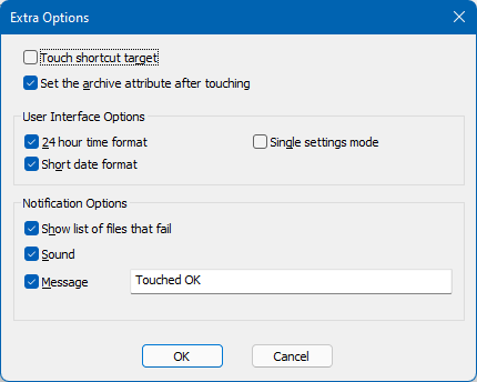 The Extra Options dialog box